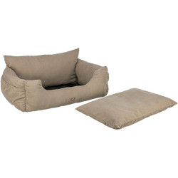 Sedačka / pelech do auta Double, 80 x 60 x 35 cm, šedobéžová