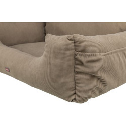 Sedačka / pelech do auta Double, 80 x 60 x 35 cm, šedobéžová