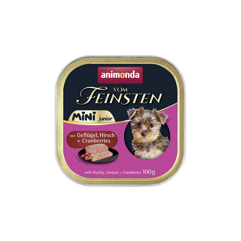 ANIMONDA paštika Vom Feinsten MINI Junior - drůbeží, zvěřina, brusinky pro psy 100 g