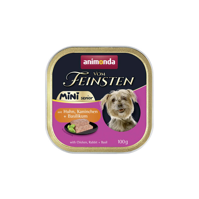 ANIMONDA paštika Vom Feinsten MINI Senior - kuře, králík, bazalka pro psy 100 g
