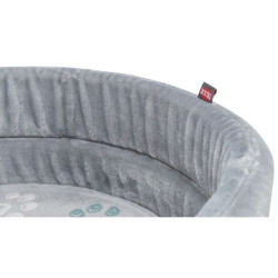 Pelech JIMMY Soft oválný, měkký plyš, světlešedý s tlapkami