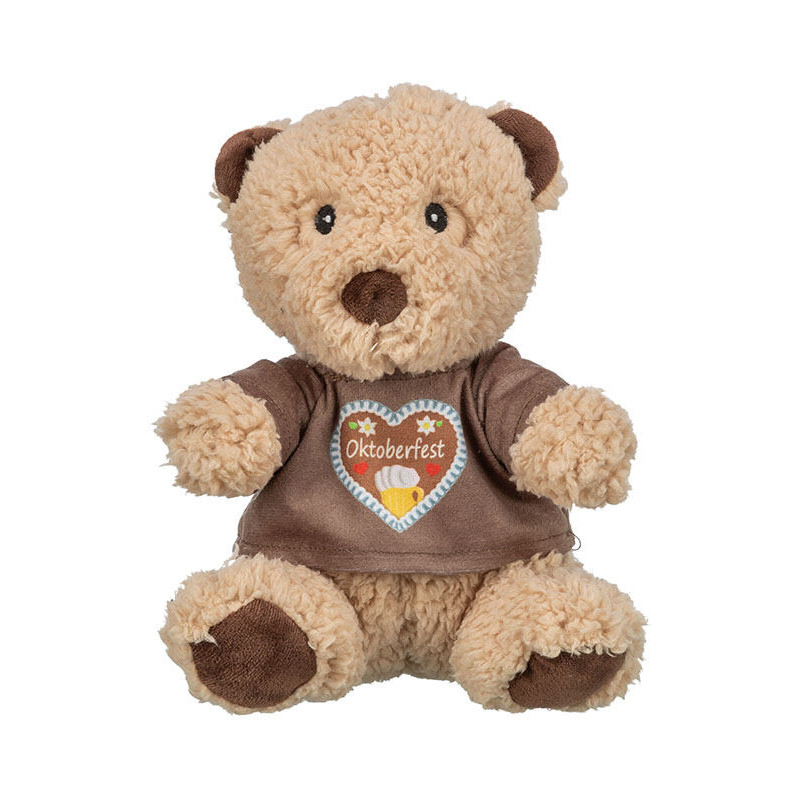 Oktoberfest Teddy, plyšový medvídek bez zvuku, 27 cm, béžová/hnědá - LIMITOVANÁ NABÍDKA