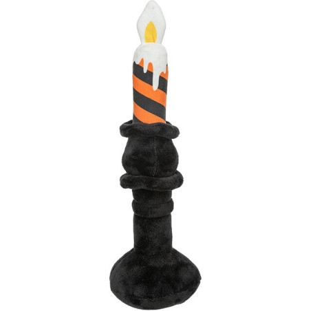 Svícen HALLOWEEN, plyšová hračka se zvukem, 33 cm, černá/oranžová - LIMITOVANÁ NABÍDKA
