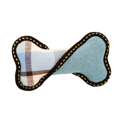 Kost, 21 cm, robustní aport pro psy, HIPHOP DOG, modrá/žlutá