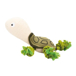 Mořská želva, 30 cm, látková hračka s bavlněnými uzly, HIPHOP DOG, zelená/krémová