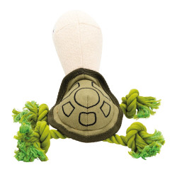 Mořská želva, 30 cm, látková hračka s bavlněnými uzly, HIPHOP DOG, zelená/krémová