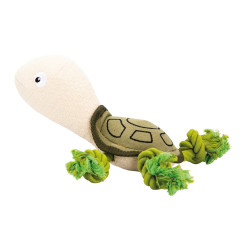 Mořská želva, 30 cm, látková hračka s bavlněnými uzly, HIPHOP DOG, zelená/krémová