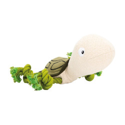 Mořská želva, 30 cm, látková hračka s bavlněnými uzly, HIPHOP DOG, zelená/krémová