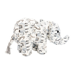 Slon, 23 cm, látková robustní hračka pro psy, HIPHOP DOG, bílá s potiskem