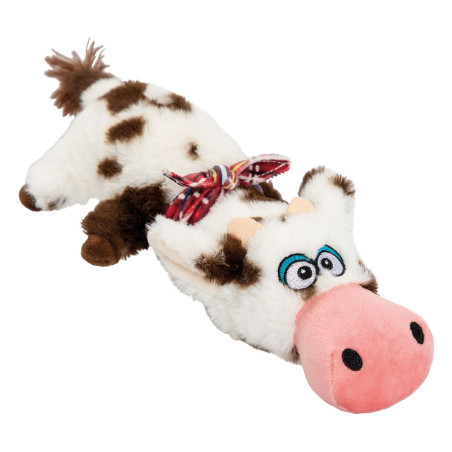 Kravička ležící, 30 cm, plyšová hračka pro psy, HIPHOP DOG, strakatá