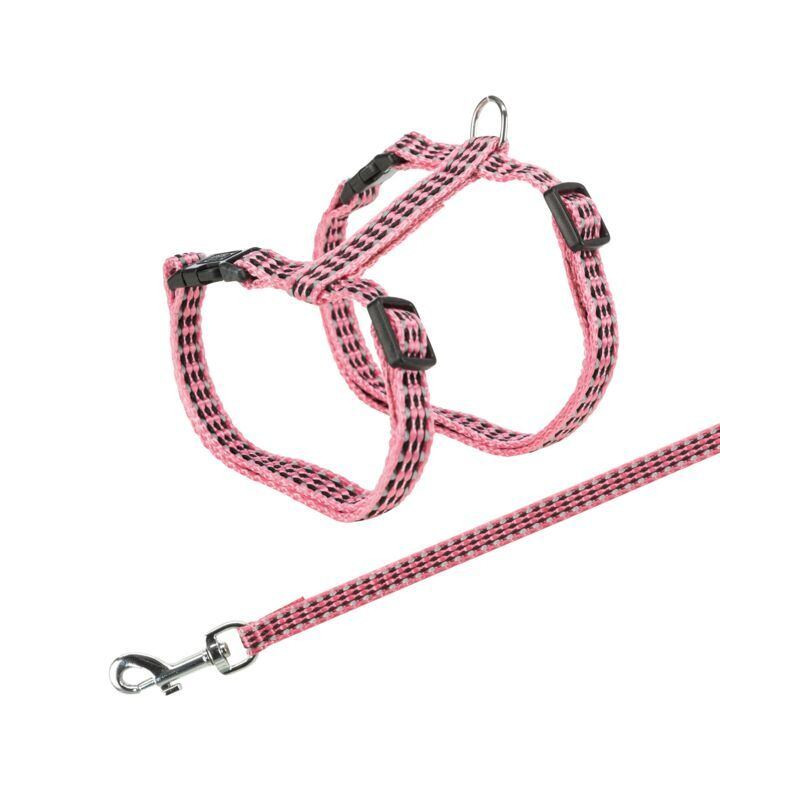 Reflexní postroj s vodítkem na kočku 22-42cm/10mm 1,2m