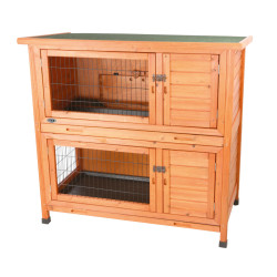 NATURA králíkárna pro malá zvířata, 2 patra 116 x 111 x 65 cm, světlehnědá