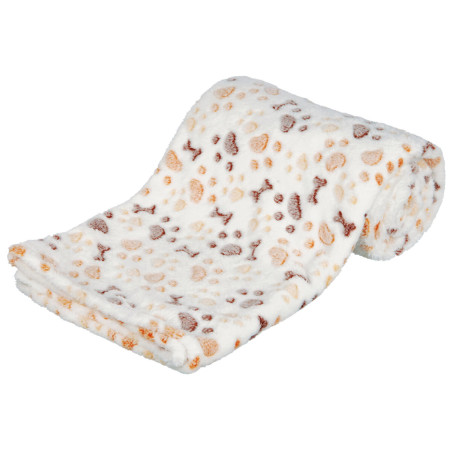 Flísová deka LINGO, bílo/béžová