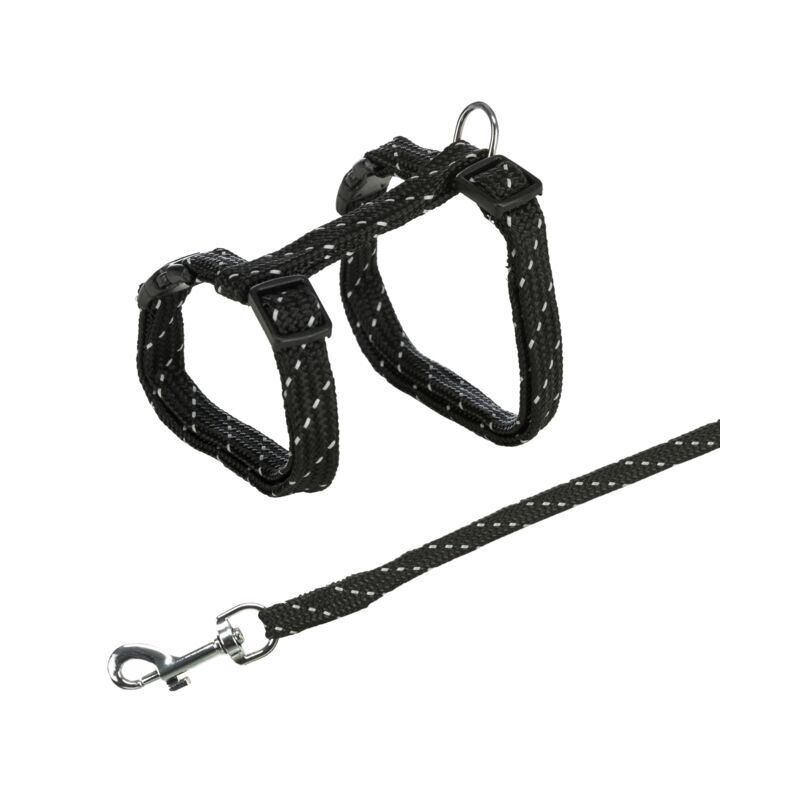 Nylonový postroj reflexní pro kočku, 27-45cm/10 mm, 1,3m