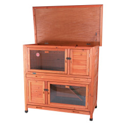 NATURA králíkárna s tepelnou izolací, 2 patra, 116 x 113 x 65 cm, světlehnědá