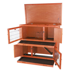 NATURA králíkárna s tepelnou izolací, 2 patra, 116 x 113 x 65 cm, světlehnědá