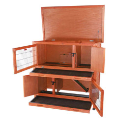 NATURA králíkárna s tepelnou izolací, 2 patra, 116 x 113 x 65 cm, světlehnědá