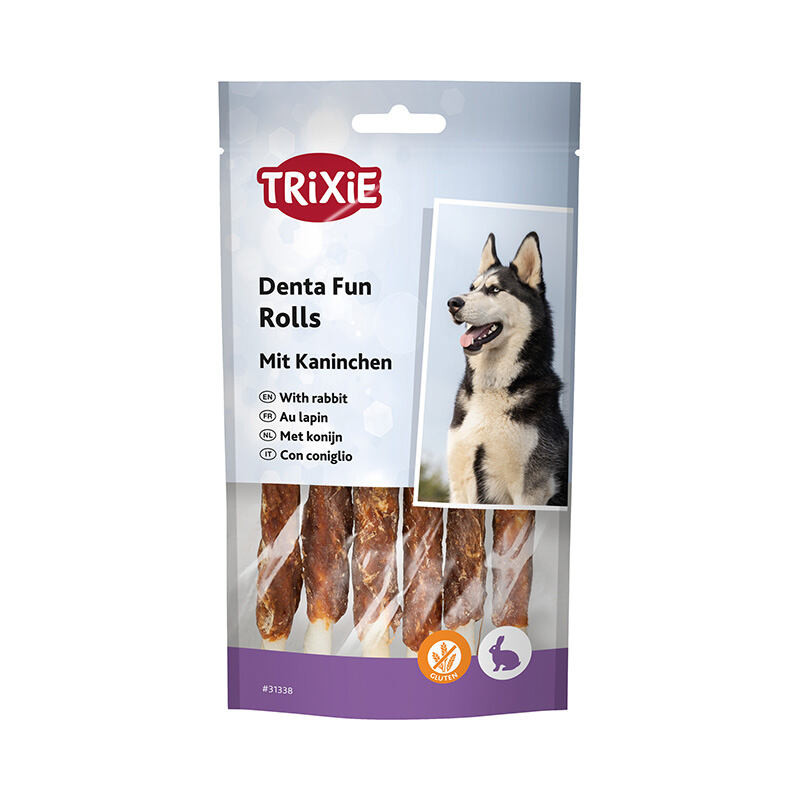 DentaFun žvýkací rolky s králíkem 6ks, 12 cm/70 g
