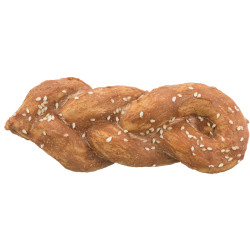 DentaFun Chicken Bread, žvýkací pletýnka z buvolí kůže s masem [50 ks], 15 cm / 75 g