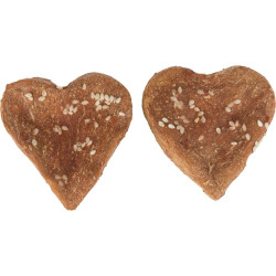 DentaFun Chicken Love, srdce z buvolí kůže balené kuřecím masem [150 ks], 6 cm / 25 g