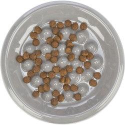 Slow Feed, keramická miska k pomalému krmení, 0.25 l/ø 18 cm, modrá, šedá