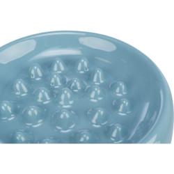 Slow Feed, keramická miska k pomalému krmení, 0.25 l/ø 18 cm, modrá, šedá