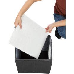 LIVIA měkká boudička, tmavošedá/bílá