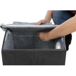 LIVIA měkká boudička, tmavošedá/bílá