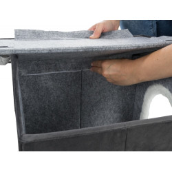 LIVIA měkká boudička, tmavošedá/bílá