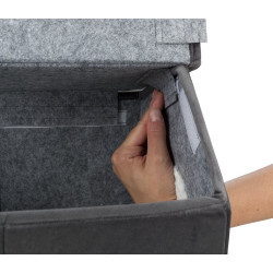 LIVIA měkká boudička, tmavošedá/bílá