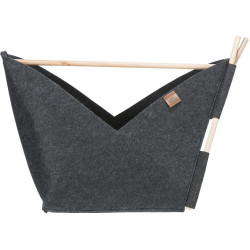 Jeskyně ELISE s polštářkem, 63 × 44 × 30 cm, tvar loďka, filc, antracit