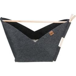 Jeskyně ELISE s polštářkem, 63 × 44 × 30 cm, tvar loďka, filc, antracit