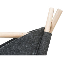 Jeskyně ELISE s polštářkem, 63 × 44 × 30 cm, tvar loďka, filc, antracit