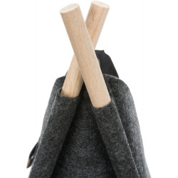 Jeskyně ELISE s polštářkem, 63 × 44 × 30 cm, tvar loďka, filc, antracit