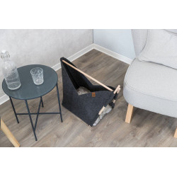 Jeskyně ELISE s polštářkem, 63 × 44 × 30 cm, tvar loďka, filc, antracit