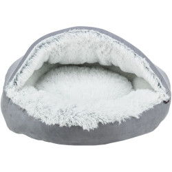 HARVEY plyšová jeskyně s hebkým vlasem, šedá/bílo-černá