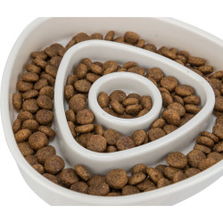 Miska k pomalému krmení, design triangl, 0,35l/15 ×15 cm, plast/TPR, šedá