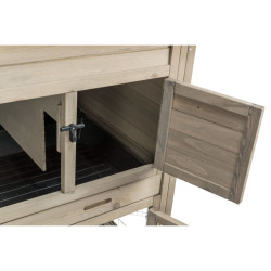 NATURA mega králíkárna, dvě oddělitelná patra, 133 x 120 x 83 cm, šedo-zelená