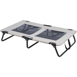 Lehátko se síťkou pro psy, černá/šedá