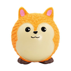 Míček v designu liška, se zvukem, 8 cm, latex, oranžová, HipHop