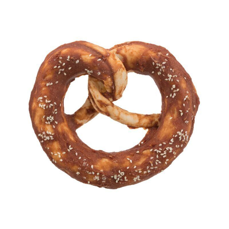 DentaFun Pretzel, buvolí preclíky s kachním masem [100 ks ], 9 cm / 40 g