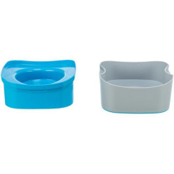 Cestovní miska STRONG, 21 x 11 x 21 cm, tmavošedá/petrolejová