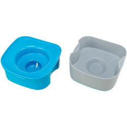 Cestovní miska STRONG, 21 x 11 x 21 cm, tmavošedá/petrolejová