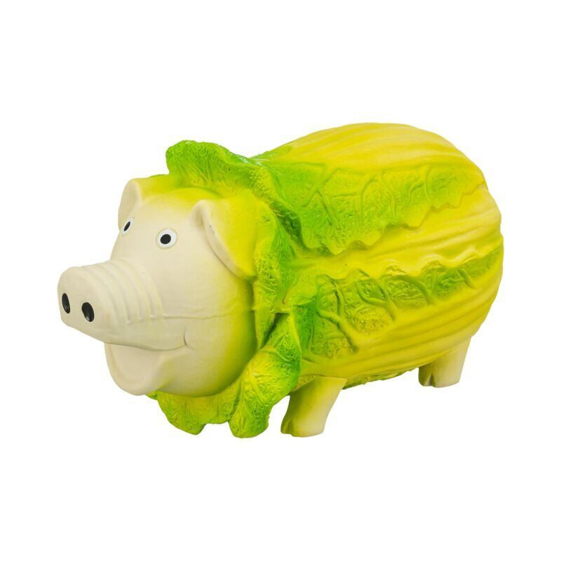 Cabbage Pig - prasátko v zelí, 23 cm, latexová hračka se zvukem, světlezelená