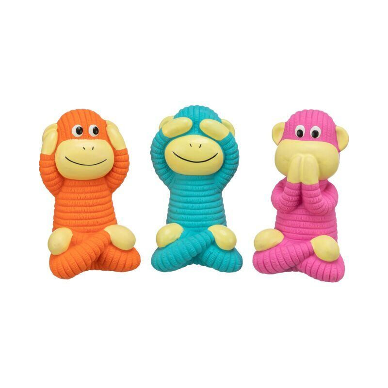 Moudrá opice, hračka se zvukem, 12 cm, plněný latex, 3 varianty