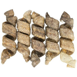 Denta Fun Curl - buvolí kůže s treskou [50 ks], kroucený pamlsek, 12 cm/25 g