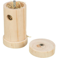 Váleček na pamlsky, hračka pro hlodavce, ø 6 × 11 cm, přírodní dřevo