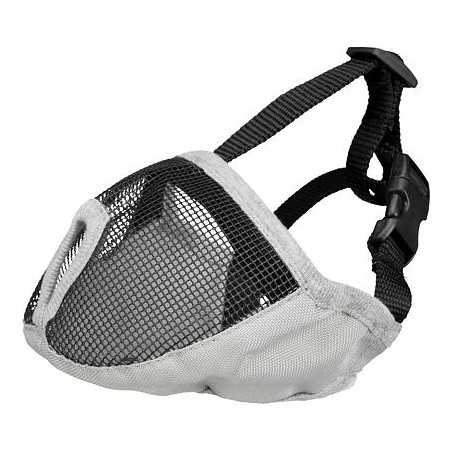 Náhubek pro krátkonosá plemena, polyester M, 40 cm, šedý