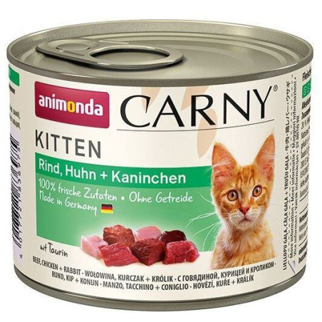 ANIMONDA konzerva CARNY Kitten - hovězí, kuře+ králík 200g