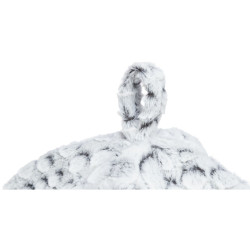 MILA plyšová jeskyně s polštářem, 32 × 42 × 32 cm, bílá/šedá